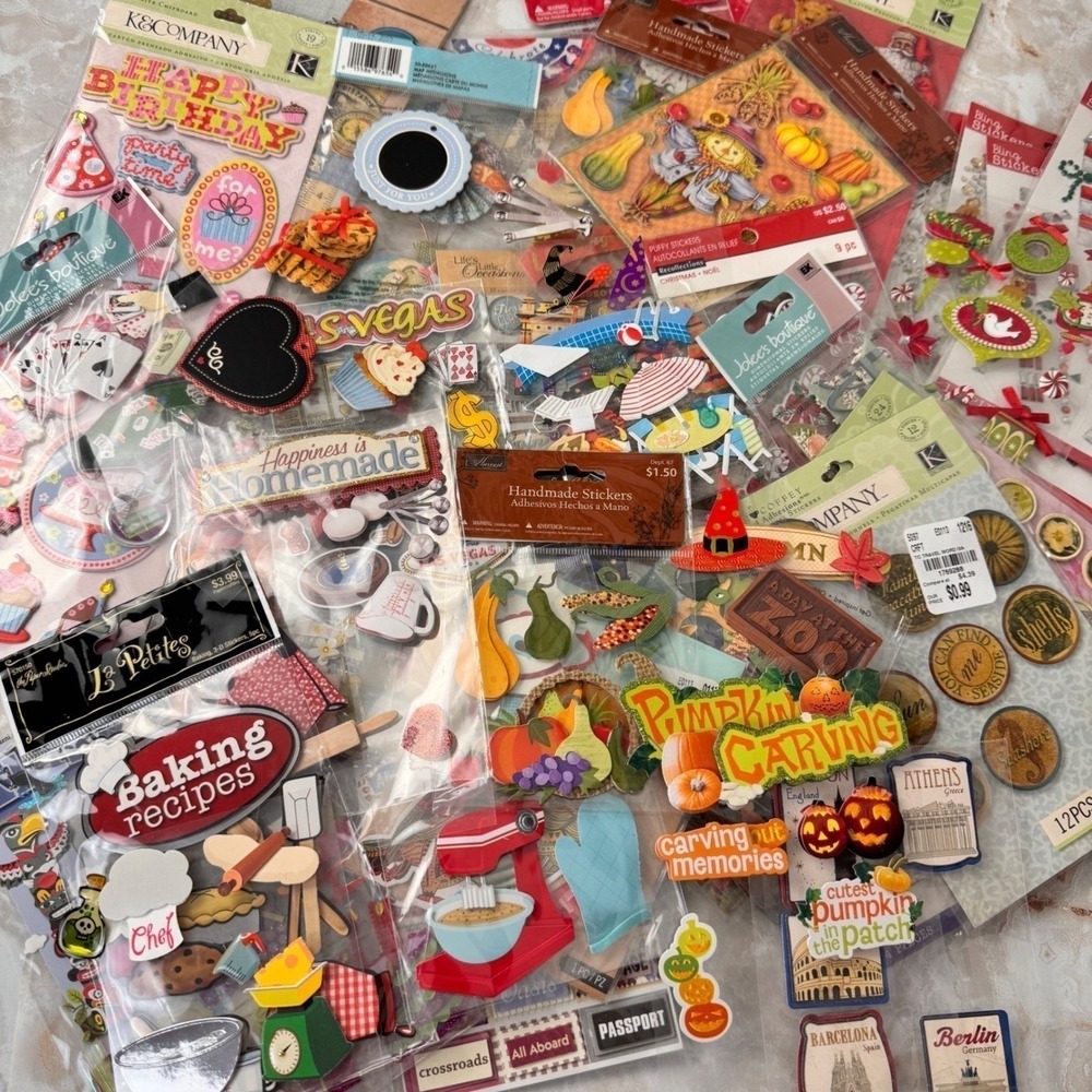 K&Company Jolee's Boutique Scrapbook Sticke Lot Mixed Themes Holiday Travel